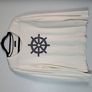 Nautica 100% Cotton Nautical Sailing Graphic Sweater